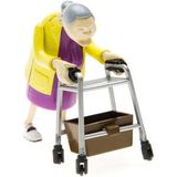 Aufziehbare Oma mit Rollator 2er Set