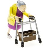 Aufziehbare Oma mit Rollator 2er Set