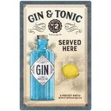 Nostalgic Art Gin & Tonic Blechschild 15x20cm