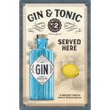 Nostalgic Art Gin & Tonic Blechschild 15x20cm