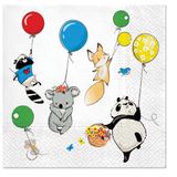 Servietten Tiere mit Ballon 20 Stück