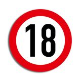 Verkehrstafel 18 Geburtstag