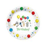 Pappteller Happy Birthday Tiere mit Ballon 10 Stück