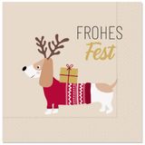 Servietten Frohes Fest Dackel 20 Stück
