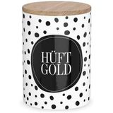 Vorratsdose Hüftgold schwarz/weiss