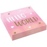 Servietten Hello World rosa 16 Stück