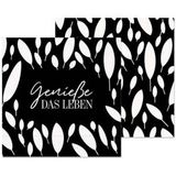 Servietten Geniesse das Leben 20 Stück schwarz/weiss