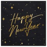 Happy New Year Servietten (schwarz) 20 Stück