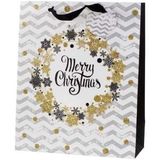 Merry Christmas Geschenktasche silber/gold