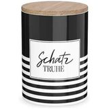 Vorratsdose Schatztruhe schwarz/weiss