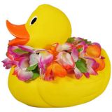 XXL Badeende mit Hawai-Kette gelb 30cm