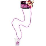 Shot-Glas Willy an Kette pink