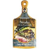 Steakbuch auf Holzbrett