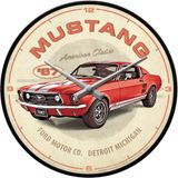 Nostalgic Art Wanduhr Ford Mustang 1967 Red