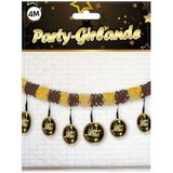 Happy Birthday Girlande gold-schwarz