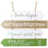 Gartenregeln grün Holzschild