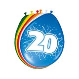 Latexballons Explosion 20. Geburtstag mehrfarbig