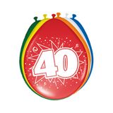 Latexballons Explosion 40. Geburtstag mehrfarbig