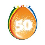 Latexballons Explosion 50. Geburtstag mehrfarbig