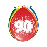 Latexballons Explosion 90. Geburtstag mehrfarbig