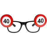 Brille Verkehrsschild 40. Geburtstag