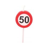 Kerze Verkehrsschild 50. Geburtstag
