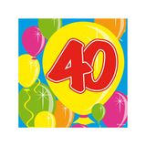 Servietten 40. Geburtstag mehrfarbig 20 Stück