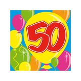 Servietten 50. Geburtstag mehrfarbig 20 Stück
