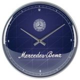 Nostalgic Art Wanduhr Mercedes-Benz Silver & Blue