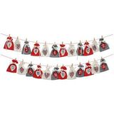 Adventskalender 24 Säckchen rot/weiss/grau 220cm