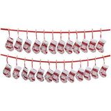 Adventskalender 24 Socken rot/weiss 220cm