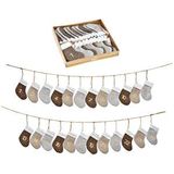 Adventskalender 24 Socken braun/beige/silber 220cm