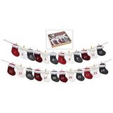 Adventskalender 24 Socken rot/weiss/dunkelgrau 220cm