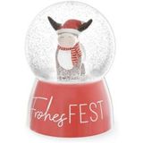 Mini Glitzerkugel Elch Frohes Fest