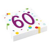 Servietten 60. Geburtstag Konfetti 20 Stück