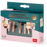 Dekorative Lichterkette mit Fotoclips