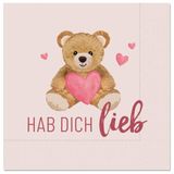 Servietten Hab dich lieb Teddy 20 Stück