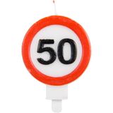 50. Geburtstag Kerze Verkehrsschild