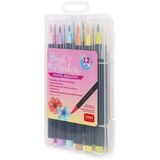 Legami Set mit 12 Filzstiften mit Pinselspitze Pastel Colours