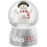 Mini Glitzerkugel Schneemann Frohes Fest