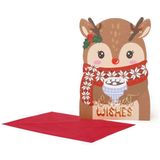 Legami Weihnachtskarte Reindeer Hot Cocoa Warmest Wishes