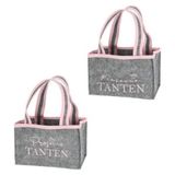 Flaschenträger Filz Prosecco Tanten Grau