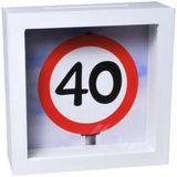 Bilderrahmen-Spardose Verkehrstafel 40 Geburtstag