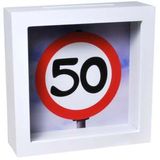Bilderrahmen-Spardose Verkehrstafel 50 Geburtstag