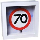 Bilderrahmen-Spardose Verkehrstafel 70 Geburtstag