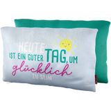 Kissen Blau Glücklich 23 x 40cm