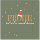 Servietten Frohe Weihnachten Santa-Mütze 33 x 33cm 20 Stück