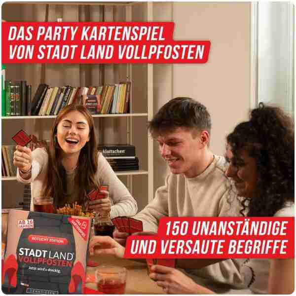 Stadt Land Vollpfosten Kartenspiel Rotlicht Edition