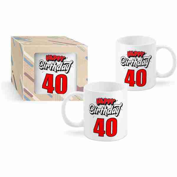 Happy Birthday 40 Tasse 300ml