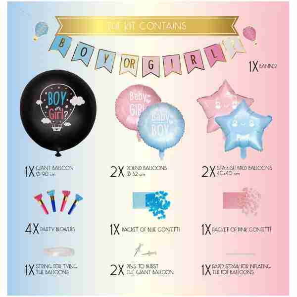 Legami Kit für Gender Reveal Party
